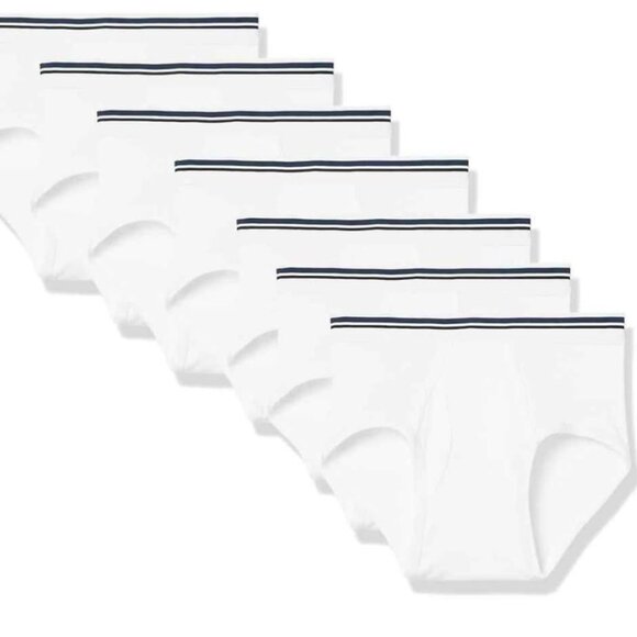 Amazon Essentials Men's 7-Pack Tag-Free Briefs 100% Cotton - Picture 1 of 4